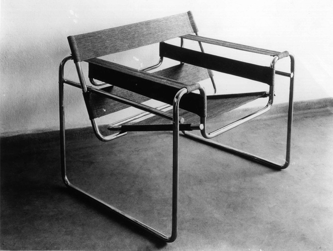 Wassily chair by Marcel Breuer, icon of modern design in chrome steel and leather