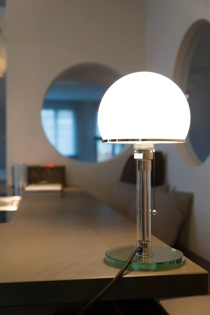 WG24 table lamp by Wilhelm Wagenfeld from 1924, example of Bauhaus functionalist design