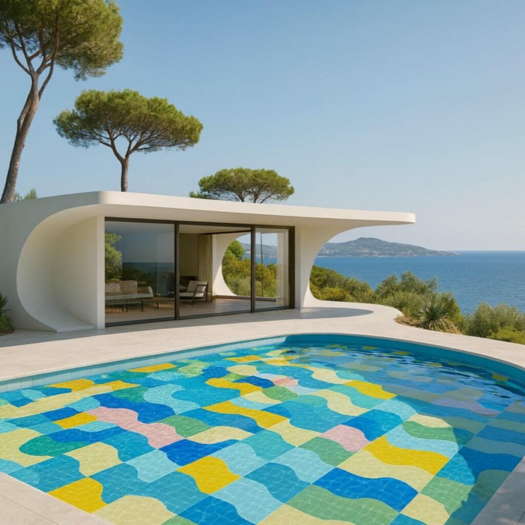 Colorful pool painting by Diango Hernández