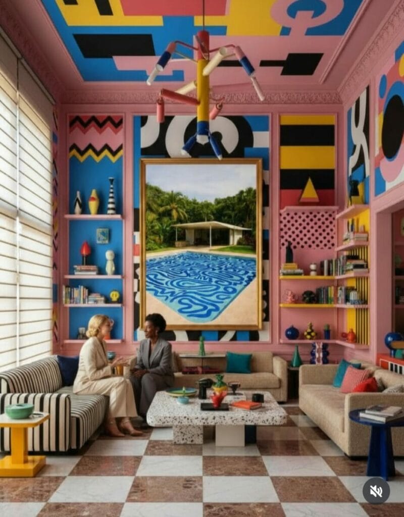 Memphis-inspired design by Diango Hernández