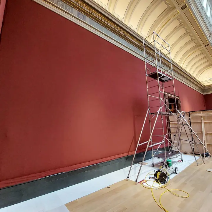 New fabric wall coverings National Gallery London by Stephen Franklin