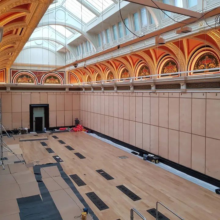 Fabric walling installation National Gallery London by Stephen Franklin