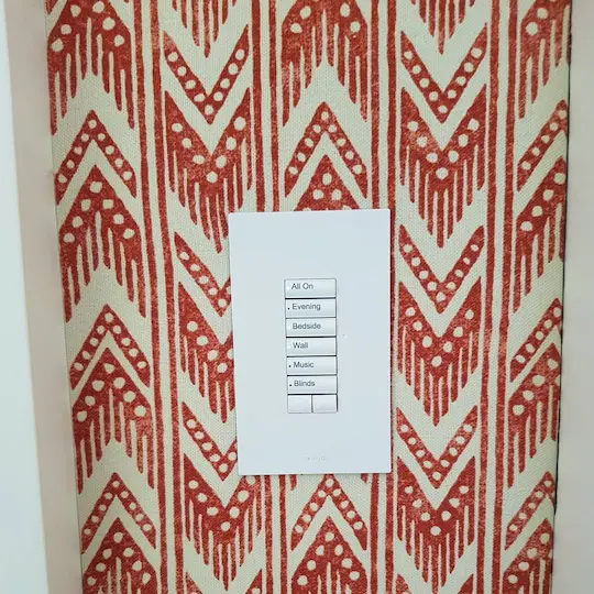 Precision fabric walling around plug socket by Stephen Franklin