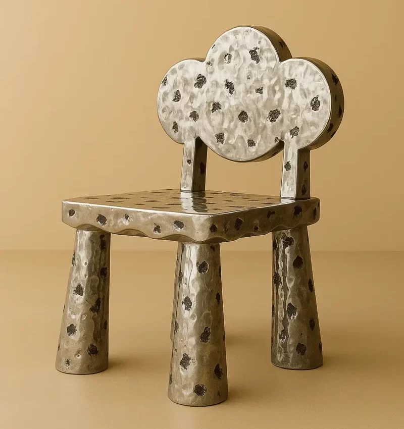 Uvola chair polished metal version by Jérôme Bugara Éditions