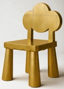 Chaise Uvola version métal doré par Jérôme Bugara Éditions