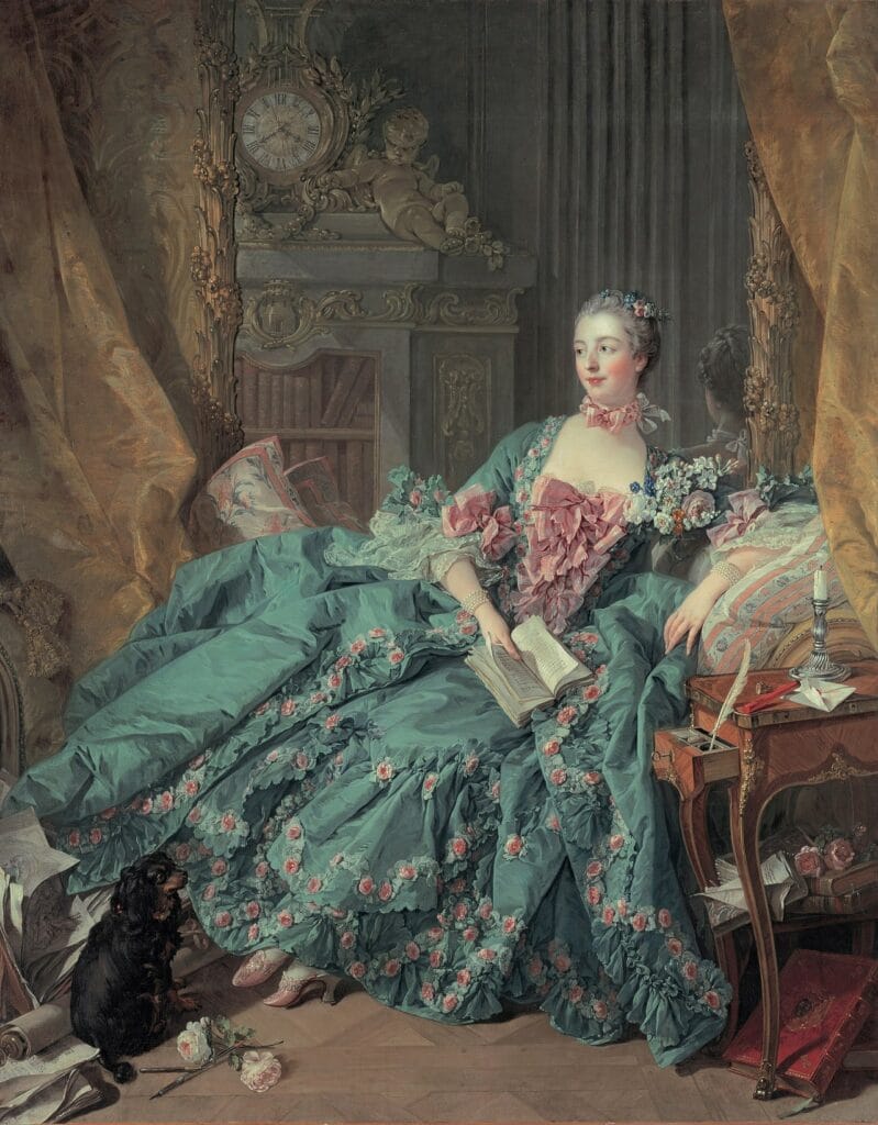 Madame de Pompadour, vers 1756 Par François Boucher — huile sur toile Portrait emblématique de la favorite royale, mécène des arts et figure centrale du goût Louis XV.