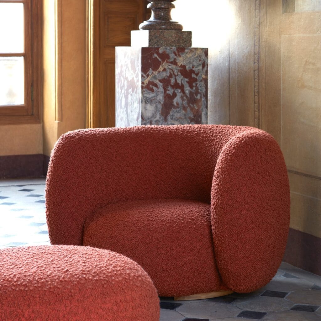 Taiga wool bouclé upholstery fabric